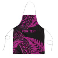 New Zealand Rugby Pacific Personalised Apron All Pink Maori Pasifika Fern Pattern - Polynesian Pride