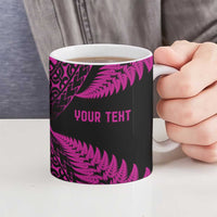 New Zealand Rugby Pacific Personalised Ceramic Mug All Pink Maori Pasifika Fern Pattern - Polynesian Pride