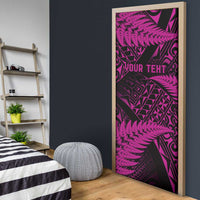 New Zealand Rugby Pacific Personalised Door Cover All Pink Maori Pasifika Fern Pattern - Polynesian Pride