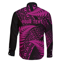 New Zealand Rugby Pacific Personalised Family Matching Mermaid Dress and Hawaiian Shirt All Pink Maori Pasifika Fern Pattern