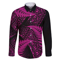 New Zealand Rugby Pacific Personalised Family Matching Puletasi and Hawaiian Shirt All Pink Maori Pasifika Fern Pattern