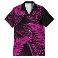 New Zealand Rugby Pacific Personalised Family Matching Summer Maxi Dress and Hawaiian Shirt All Pink Maori Pasifika Fern Pattern
