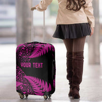 New Zealand Rugby Pacific Personalised Luggage Cover All Pink Maori Pasifika Fern Pattern