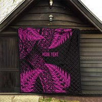 New Zealand Rugby Pacific Personalised Quilt All Pink Maori Pasifika Fern Pattern