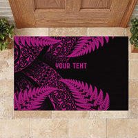 New Zealand Rugby Pacific Personalised Rubber Doormat All Pink Maori Pasifika Fern Pattern
