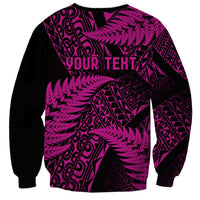 New Zealand Rugby Pacific Personalised Sweatshirt All Pink Maori Pasifika Fern Pattern