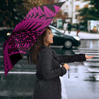 New Zealand Rugby Pacific Personalised Umbrella All Pink Maori Pasifika Fern Pattern - Polynesian Pride