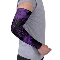 New Zealand Rugby Pacific Personalised Arm Sleeves All Purple Maori Pasifika Fern Pattern - Polynesian Pride