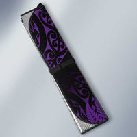 New Zealand Rugby Pacific Personalised Auto Sun Shade All Purple Maori Pasifika Fern Pattern - Polynesian Pride