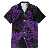 New Zealand Rugby Pacific Personalised Family Matching Mermaid Dress and Hawaiian Shirt All Purple Maori Pasifika Fern Pattern
