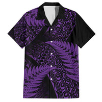 New Zealand Rugby Pacific Personalised Family Matching Summer Maxi Dress and Hawaiian Shirt All Purple Maori Pasifika Fern Pattern