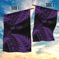 New Zealand Rugby Pacific Personalised Garden Flag All Purple Maori Pasifika Fern Pattern