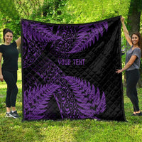 New Zealand Rugby Pacific Personalised Quilt All Purple Maori Pasifika Fern Pattern