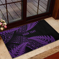New Zealand Rugby Pacific Personalised Rubber Doormat All Purple Maori Pasifika Fern Pattern