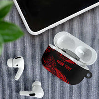 New Zealand Rugby Pacific Personalised AirPods Case All Red Maori Pasifika Fern Pattern - Polynesian Pride