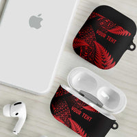 New Zealand Rugby Pacific Personalised AirPods Case All Red Maori Pasifika Fern Pattern - Polynesian Pride