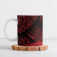 New Zealand Rugby Pacific Personalised Ceramic Mug All Red Maori Pasifika Fern Pattern LT9 Red - Polynesian Pride