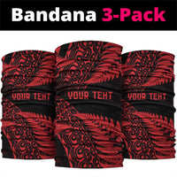 New Zealand Rugby Pacific Personalised Neck Gaiter All Red Maori Pasifika Fern Pattern - Polynesian Pride