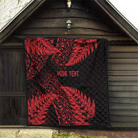 New Zealand Rugby Pacific Personalised Quilt All Red Maori Pasifika Fern Pattern