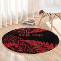 New Zealand Rugby Pacific Personalised Round Carpet All Red Maori Pasifika Fern Pattern