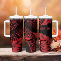 New Zealand Rugby Pacific Personalised Tumbler With Handle All Red Maori Pasifika Fern Pattern