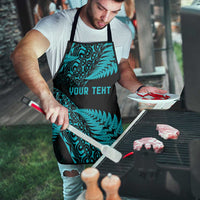 New Zealand Rugby Pacific Personalised Apron All Turquoise Maori Pasifika Fern Pattern - Polynesian Pride