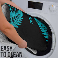 New Zealand Rugby Pacific Personalised Bathroom Set All Turquoise Maori Pasifika Fern Pattern - Polynesian Pride