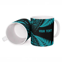 New Zealand Rugby Pacific Personalised Ceramic Mug All Turquoise Maori Pasifika Fern Pattern LT9 - Polynesian Pride