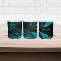 New Zealand Rugby Pacific Personalised Ceramic Mug All Turquoise Maori Pasifika Fern Pattern LT9 - Polynesian Pride