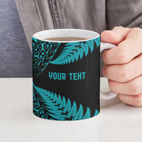New Zealand Rugby Pacific Personalised Ceramic Mug All Turquoise Maori Pasifika Fern Pattern LT9 - Polynesian Pride