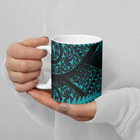 New Zealand Rugby Pacific Personalised Ceramic Mug All Turquoise Maori Pasifika Fern Pattern LT9 - Polynesian Pride