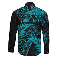 New Zealand Rugby Pacific Personalised Family Matching Puletasi and Hawaiian Shirt All Turquoise Maori Pasifika Fern Pattern