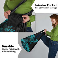 New Zealand Rugby Pacific Personalised Grocery Bag All Turquoise Maori Pasifika Fern Pattern