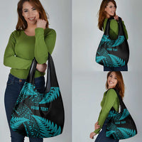 New Zealand Rugby Pacific Personalised Grocery Bag All Turquoise Maori Pasifika Fern Pattern