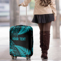New Zealand Rugby Pacific Personalised Luggage Cover All Turquoise Maori Pasifika Fern Pattern