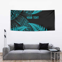 New Zealand Rugby Pacific Personalised Tapestry All Turquoise Maori Pasifika Fern Pattern
