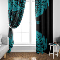 New Zealand Rugby Pacific Personalised Window Curtain All Turquoise Maori Pasifika Fern Pattern