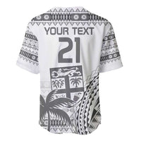 Custom Fiji Rugby Baseball Jersey Polynesian Fijian Masi Palm Tree