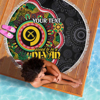 Vanuatu Personalised Beach Blanket Aboriginal Dot Paitnting LT9 - Polynesian Pride