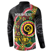 Vanuatu Personalised Button Sweatshirt Aboriginal Dot Paitnting LT9 - Polynesian Pride