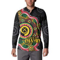 Vanuatu Personalised Button Sweatshirt Aboriginal Dot Paitnting LT9 - Polynesian Pride
