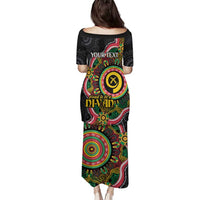 Vanuatu Personalised Family Matching Puletasi and Hawaiian Shirt Aboriginal Dot Paitnting LT9 - Polynesian Pride