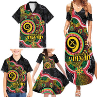 Vanuatu Personalised Family Matching Summer Maxi Dress and Hawaiian Shirt Aboriginal Dot Paitnting LT9 - Polynesian Pride