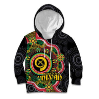 Vanuatu Personalised Kid Hoodie Aboriginal Dot Paitnting LT9 Hoodie Black - Polynesian Pride