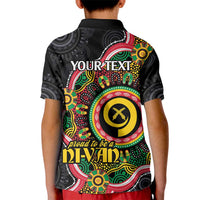 Vanuatu Personalised Kid Polo Shirt Aboriginal Dot Paitnting - Polynesian Pride