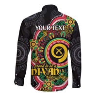 Vanuatu Personalised Long Sleeve Button Shirt Aboriginal Dot Paitnting LT9 - Polynesian Pride