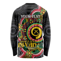 Vanuatu Personalised Long Sleeve Shirt Aboriginal Dot Paitnting LT9 - Polynesian Pride