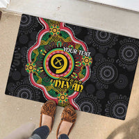 Vanuatu Personalised Rubber Doormat Aboriginal Dot Paitnting LT9 - Polynesian Pride