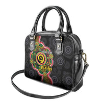 Vanuatu Personalised Shoulder Handbag Aboriginal Dot Paitnting - Polynesian Pride