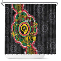 Vanuatu Personalised Shower Curtain Aboriginal Dot Paitnting - Polynesian Pride